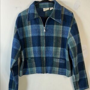 County Seat Flannel Look Outerwear full zip Jacket Wool with blends Size Large